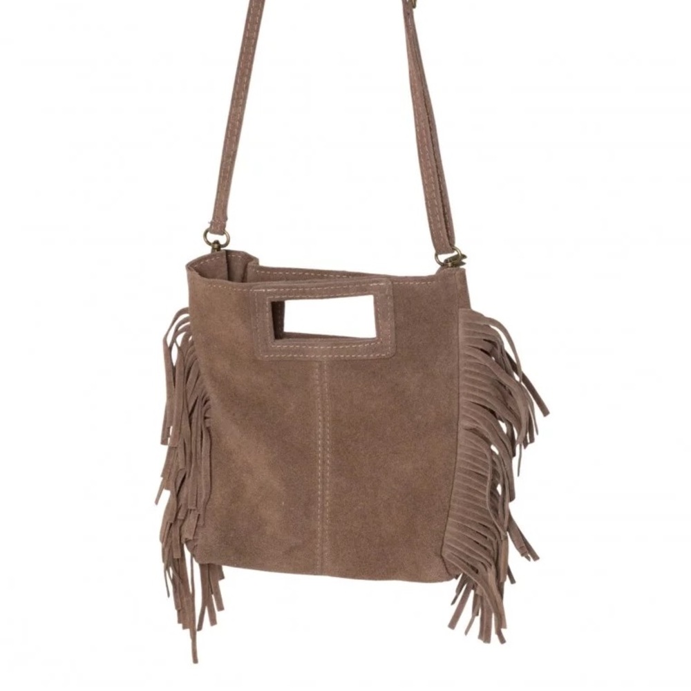 Raj brown large leather  Bag with Fringe